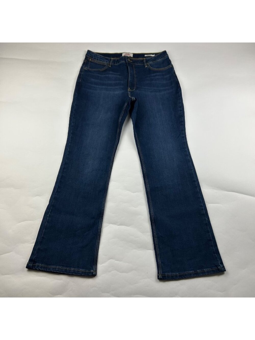Wrangler Dark Wash Stretch Denim High Rise Bold Bootcut Jeans 14